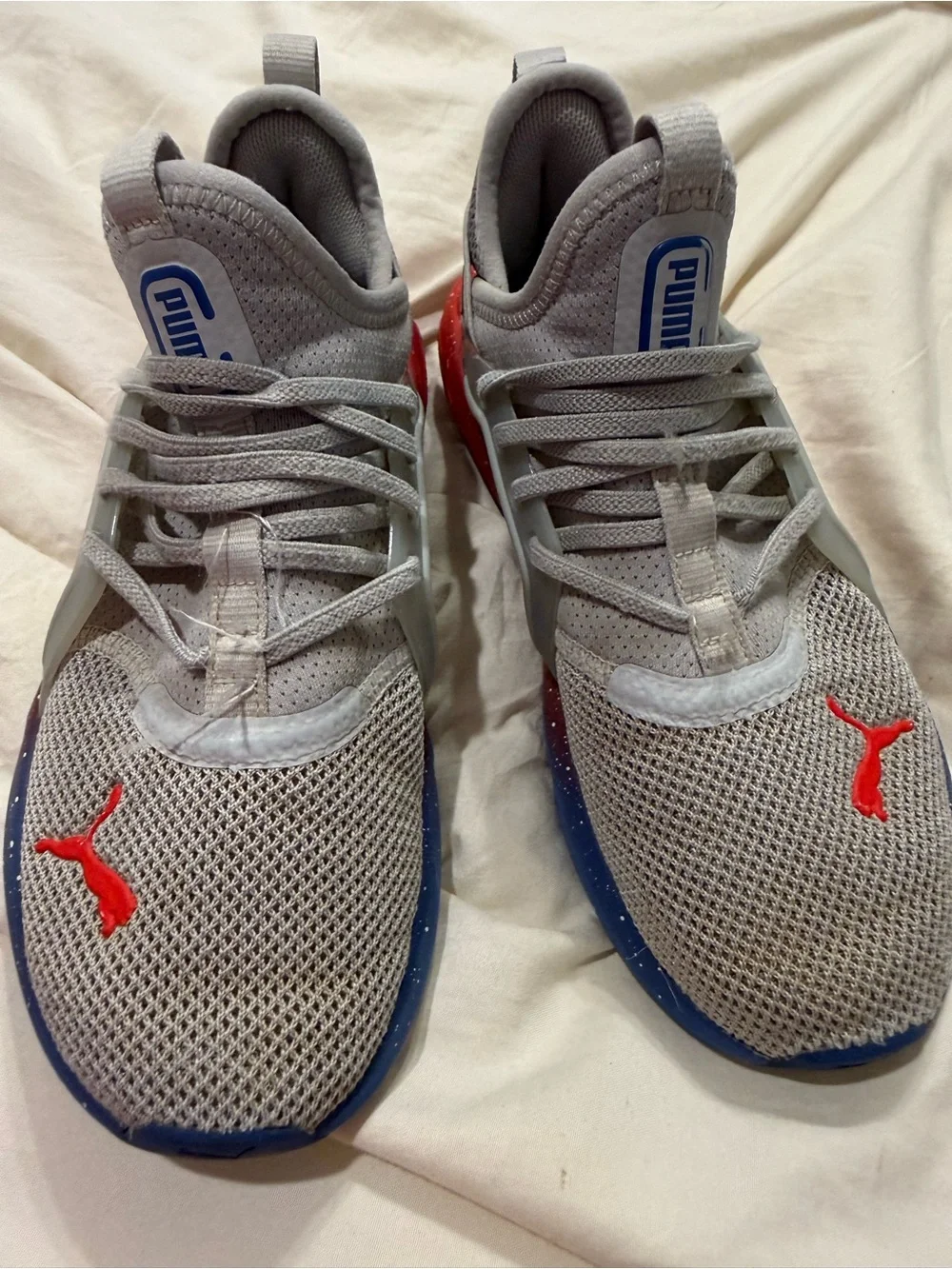 Puma Boys Gray Red Blue Athletic Sneakers | Size 2C